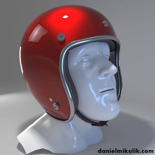 Retro Motorcycle Helmet with face Cover - 3DOcean Item for Sale