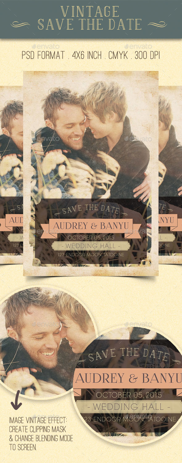 Vintage Save The Date - Weddings Cards & Invites