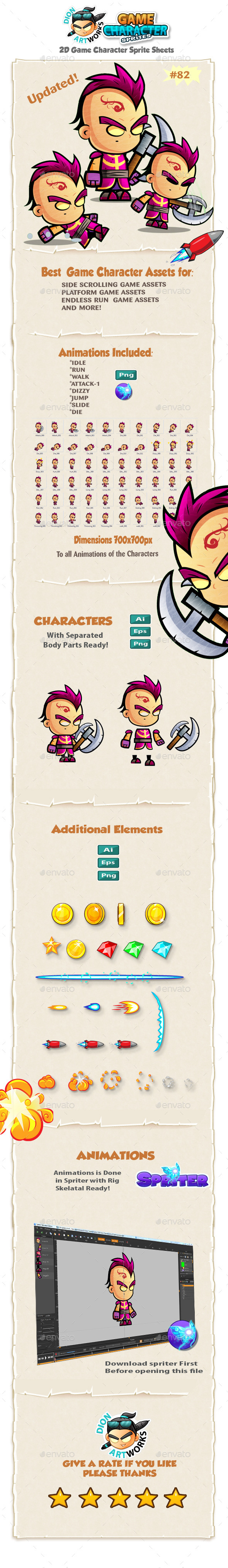 2D Game Character Sprites 82 2D Game Character Sprites 82