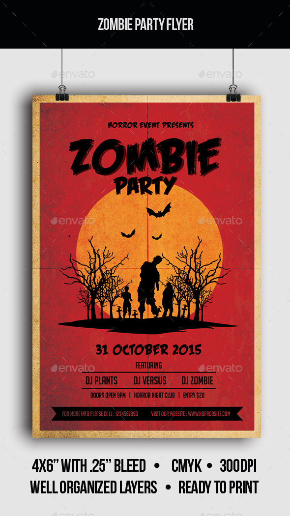 Zombie Party - Flyer - Clubs & Parties Events