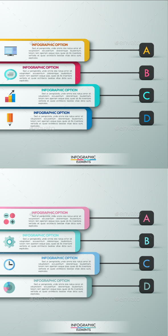 Modern Infographics Paper Template (2 Colors) - Infographics