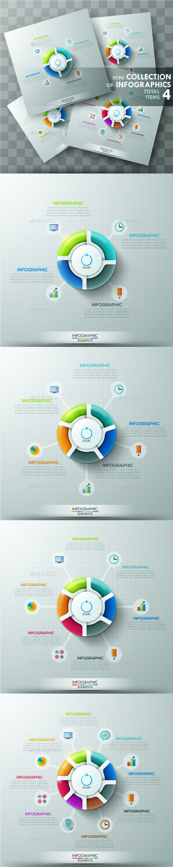 Modern Infographic Charts (4 Items) - Infographics