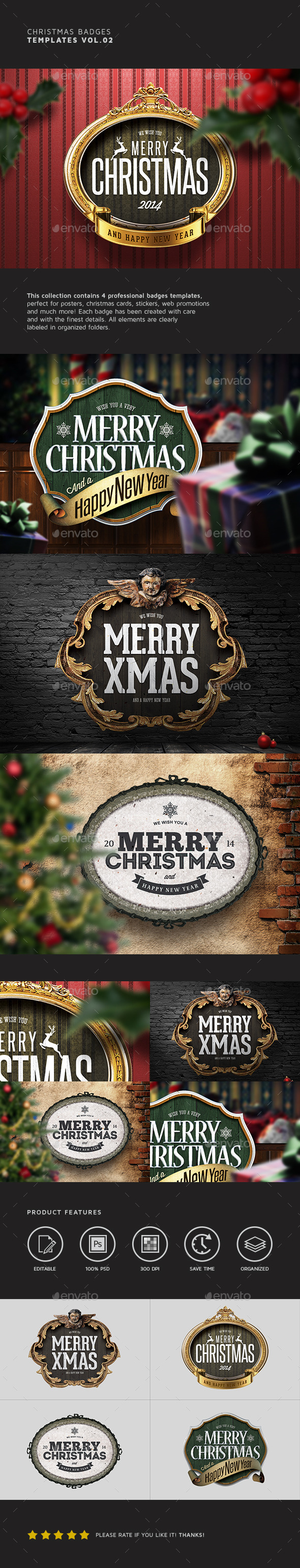 Christmas Badges Vol.02 - Badges & Stickers Web Elements
