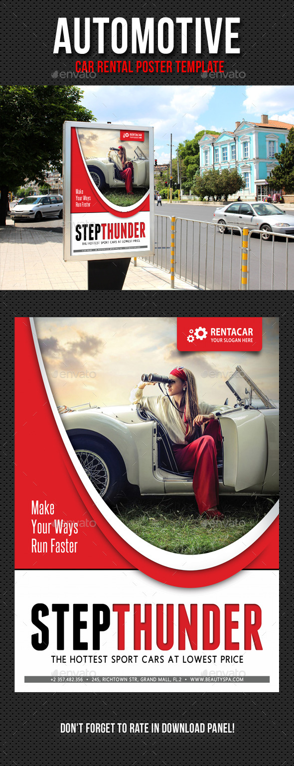 Automotive Car Rental Poster Template V01