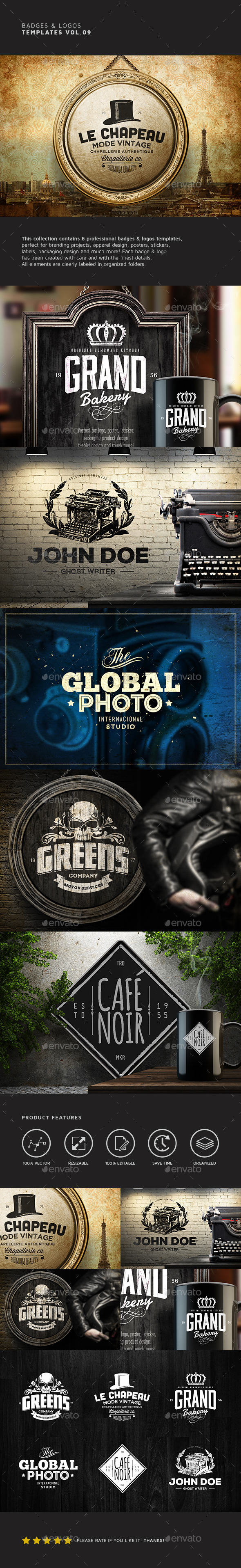 Badges & Logos Vol.09 - Badges & Stickers Web Elements