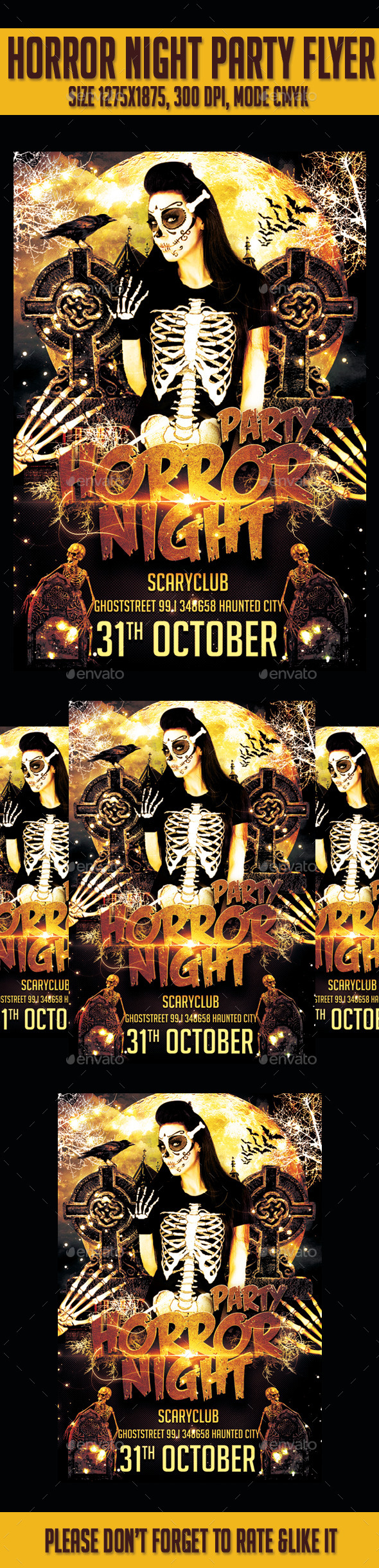 Horror Night Party Flyer Template - Flyers Print Templates