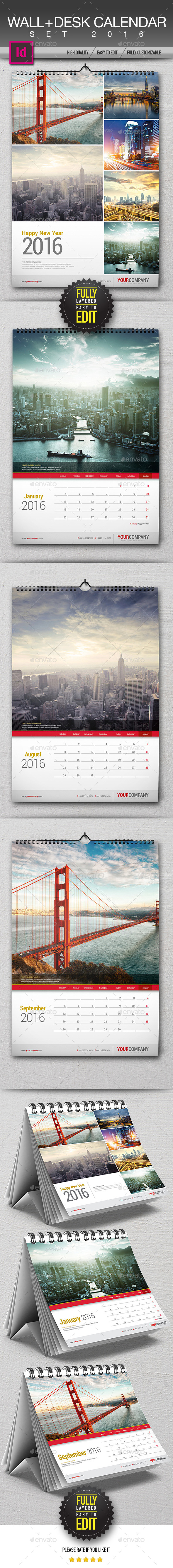 Wall + Desk Calendar 2016 - Calendars Stationery