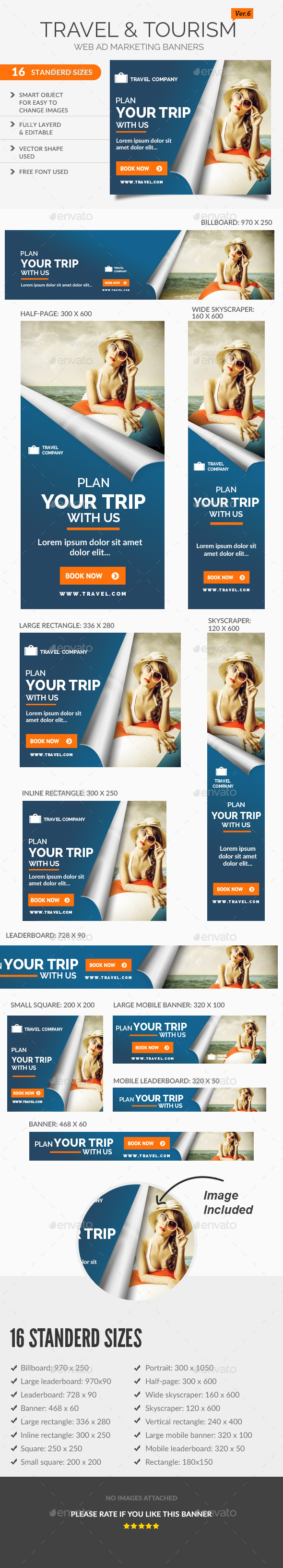 Travel Ad Banners - Banners & Ads Web Elements