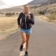 Fitress Girl Running On The Road In Mountains - VideoHive Item for Sale