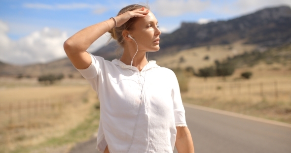 Sporty Girl In White Sweatshirt alt