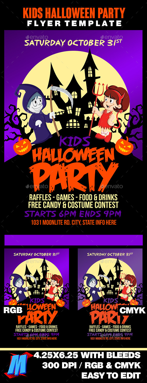 Kids Halloween Party Flyer - Clubs & Parties Events