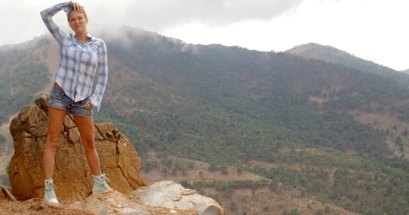 Girl Enjoys Spanish Mountains alt