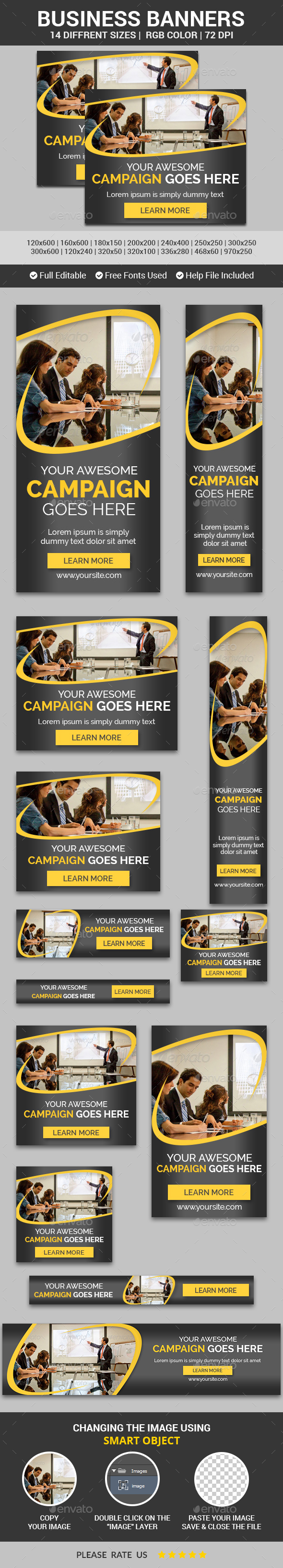 Business Campaign Banners v11 - Banners & Ads Web Elements
