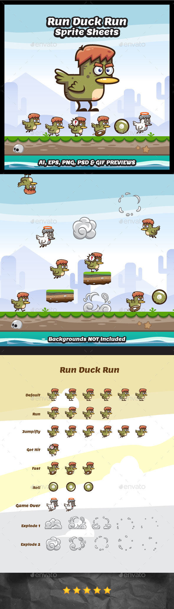 Run Duck Run Sprites - Sprites Game Assets