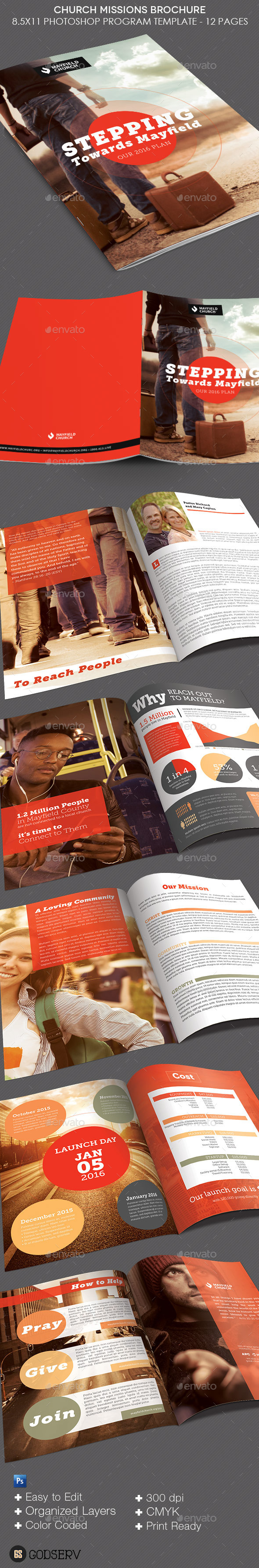 Church Missions Brochure Template - Informational Brochures