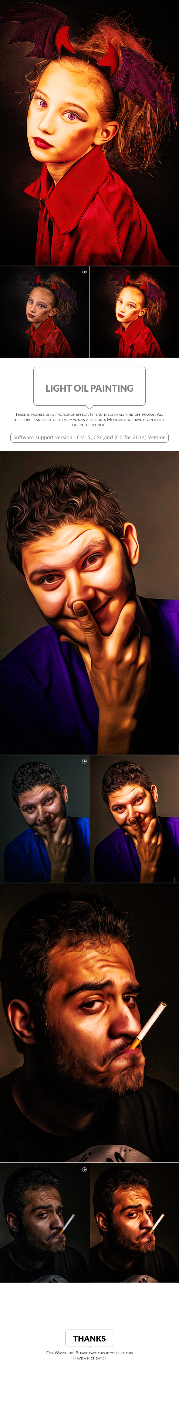 Light Oil Painting - Photo Effects Actions