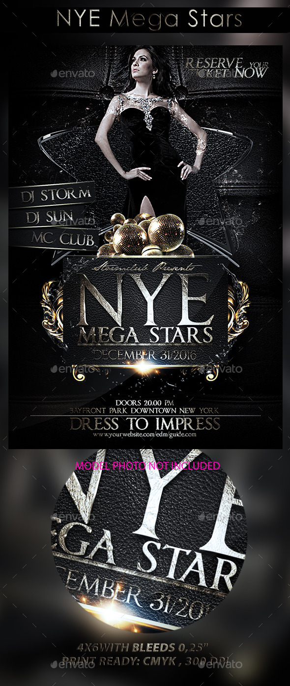 NYE Mega Stars - Events Flyers