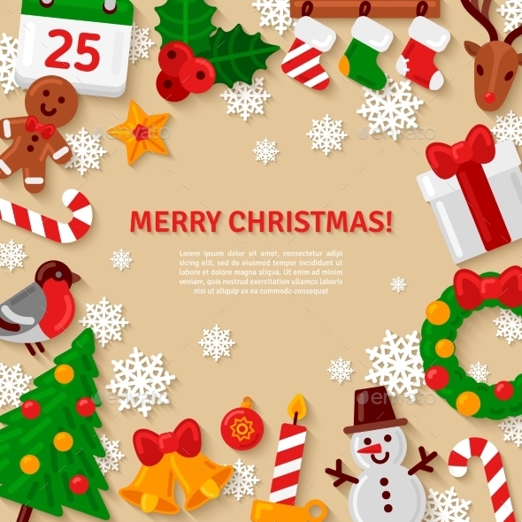 Merry Christmas Background. Vector Illustration - Christmas Seasons/Holidays