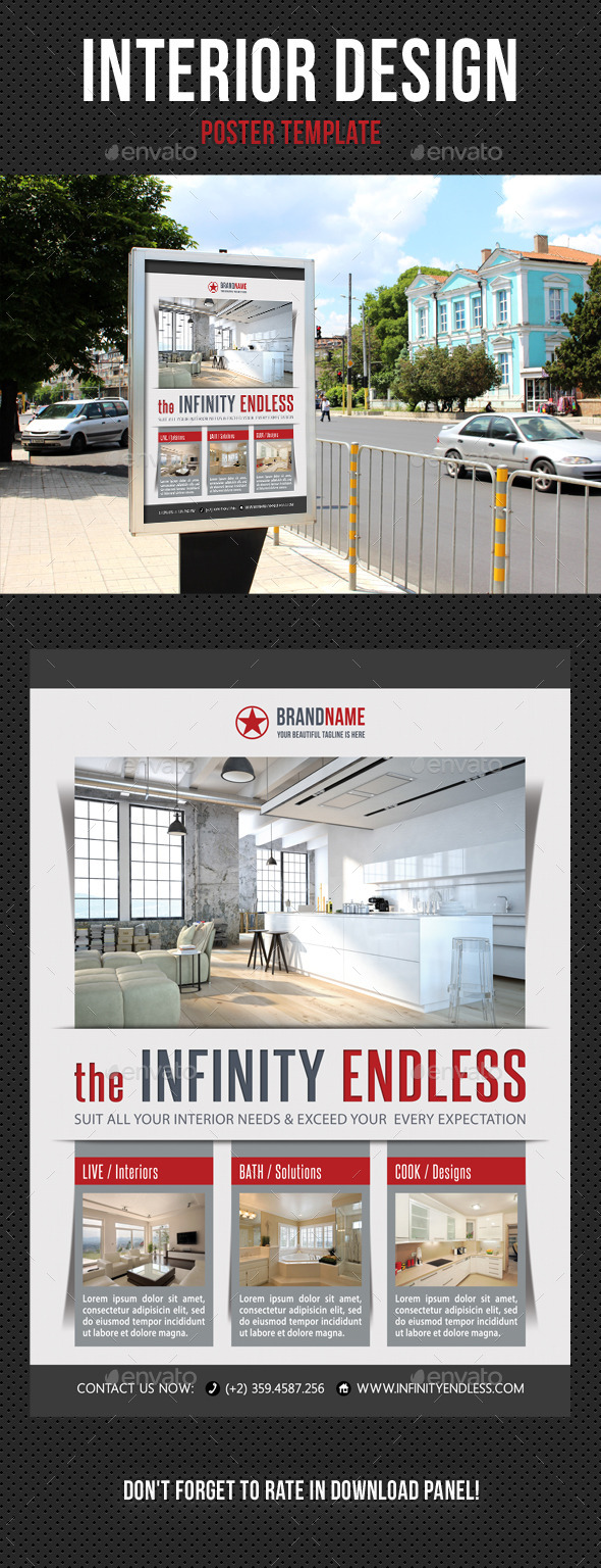Interior Design Poster Template V06 - Signage Print Templates