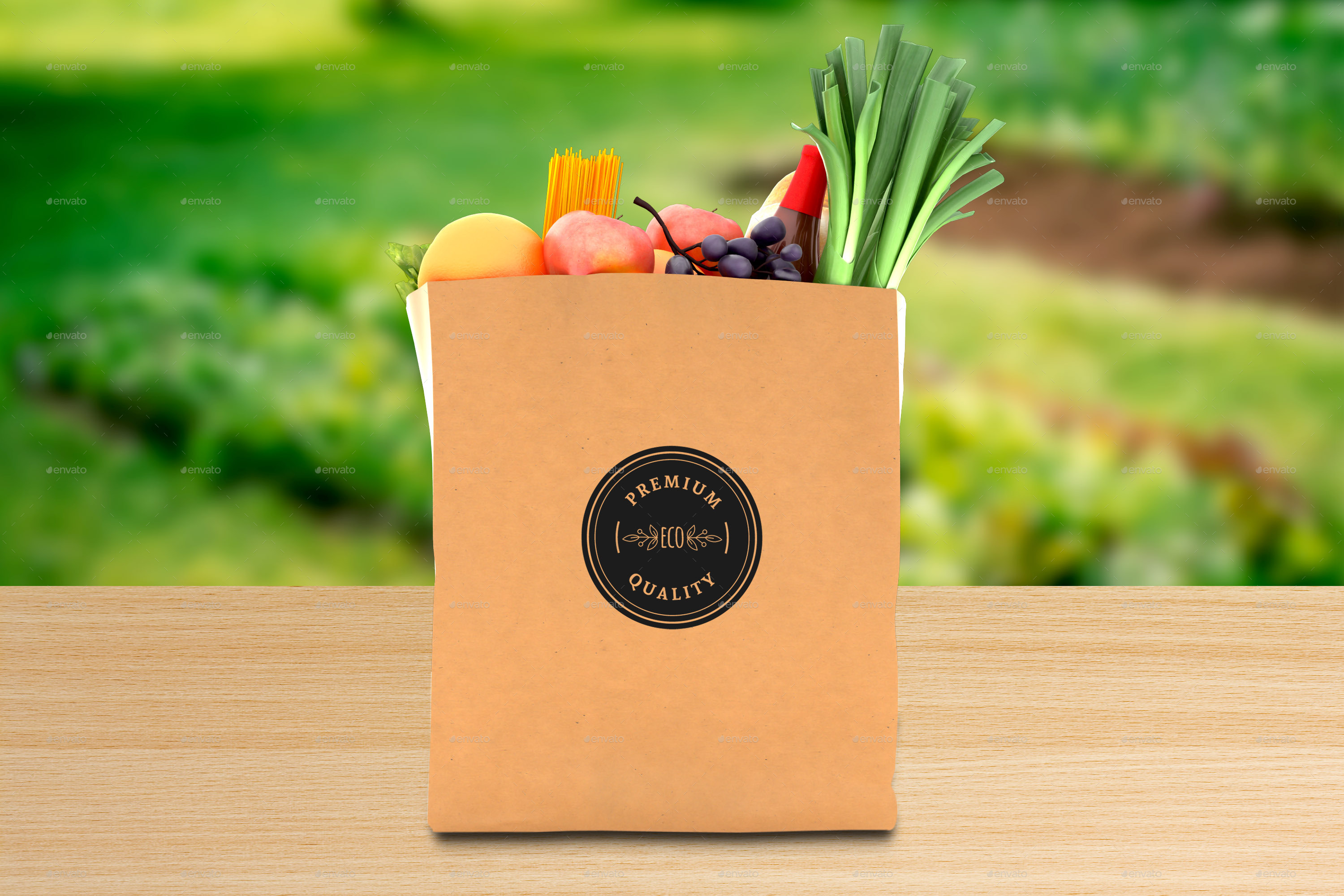 Download Grocery Paper Bag Logo Mockups by shaikerintu | GraphicRiver