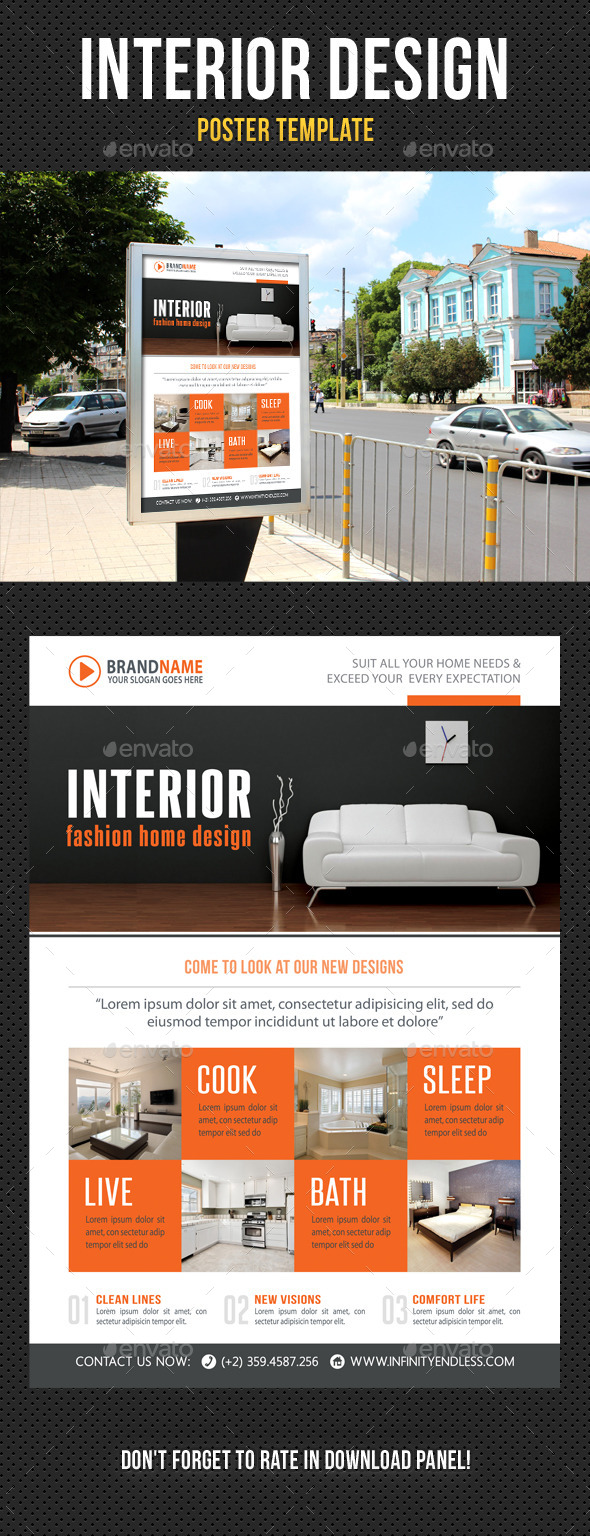 Interior Design Poster Template V08 - Signage Print Templates