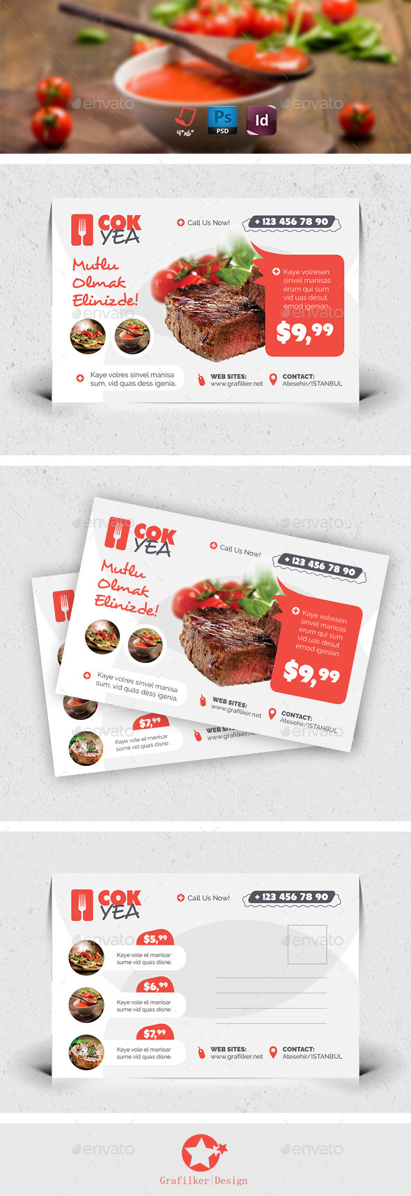 Restaurant Postcard Templates - Cards & Invites Print Templates