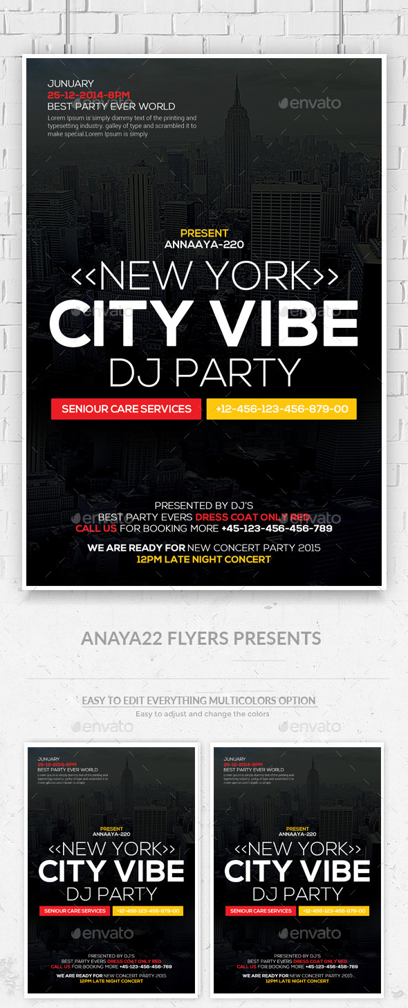City Vibe Flyer - Clubs & Parties Events