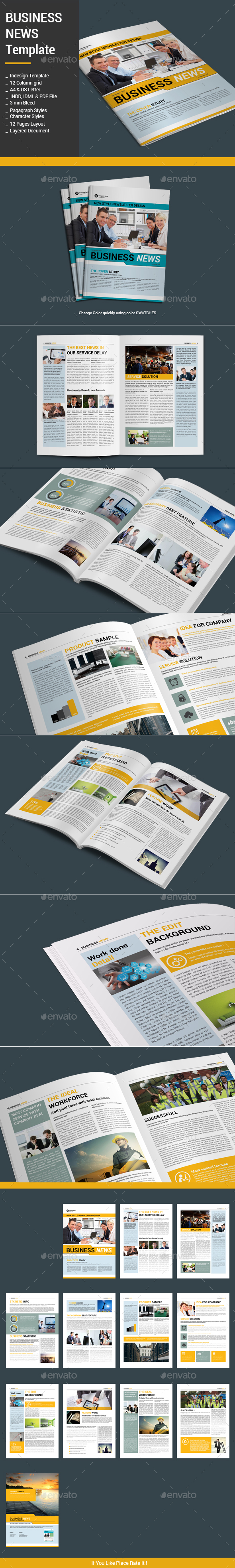 Business News Template - Newsletters Print Templates