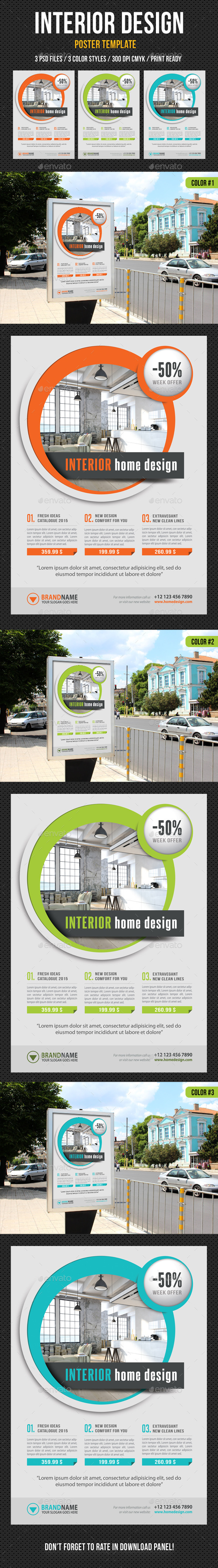 Interior Design Poster Template V09 - Signage Print Templates