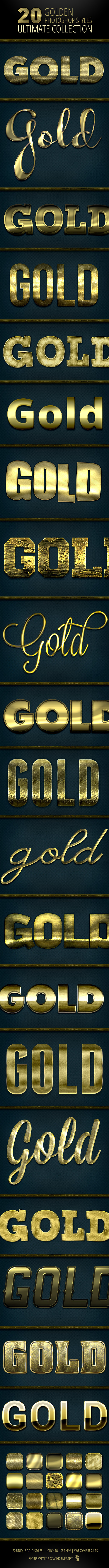 20 Gold Styles - Ultimate Collection - Text Effects Styles