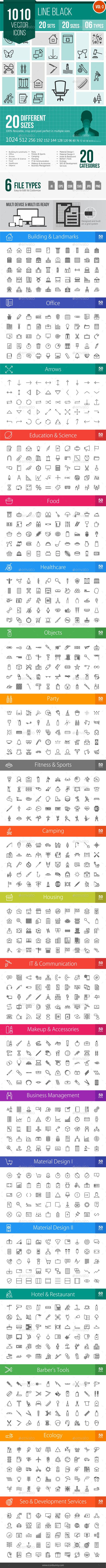 1010 Vector Line Icons - Icons