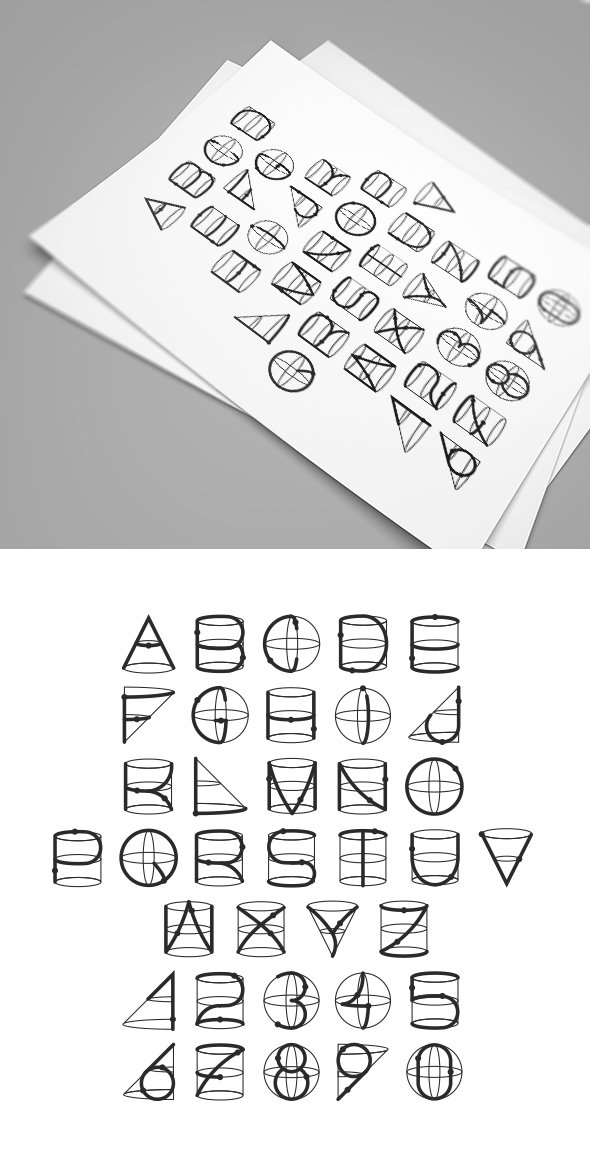 Geometric Line Font - Futuristic Decorative