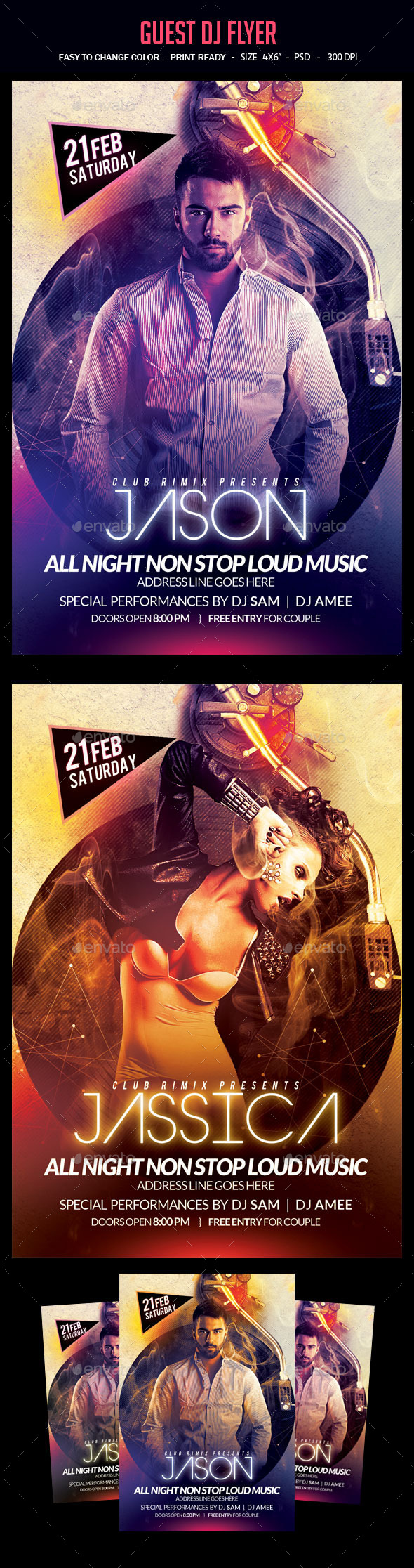 Guest Dj Flyer - Clubs & Parties Events