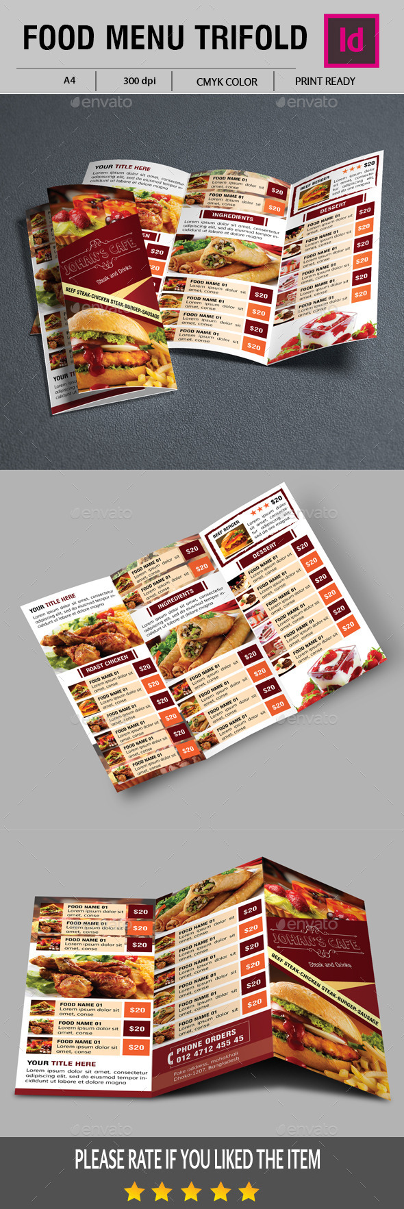 Food Menu Trifold