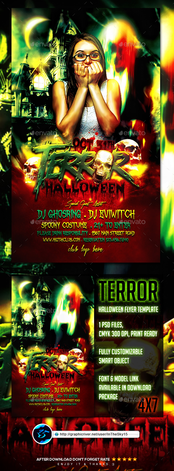 Terror Halloween Flyer Template - Flyers Print Templates