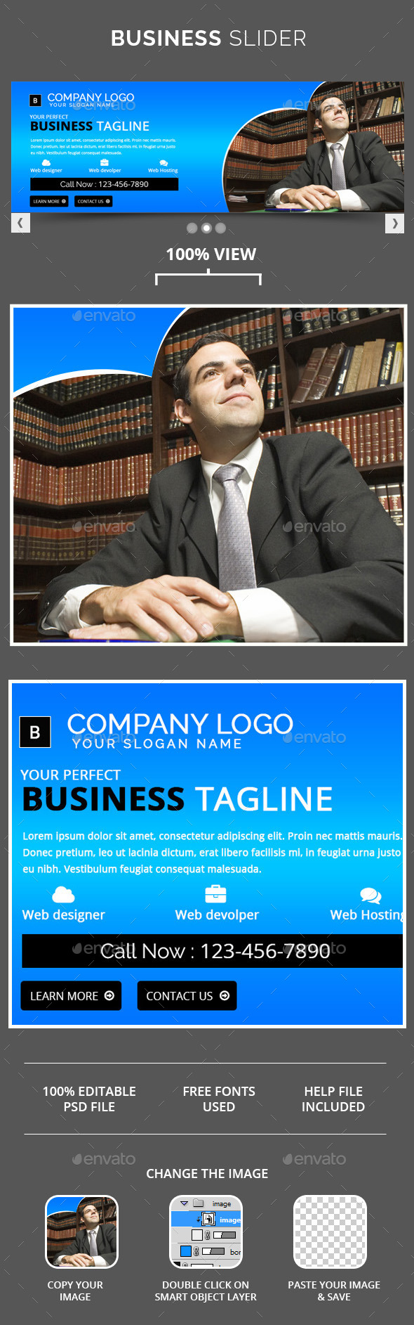 Business slider V3 - Sliders & Features Web Elements