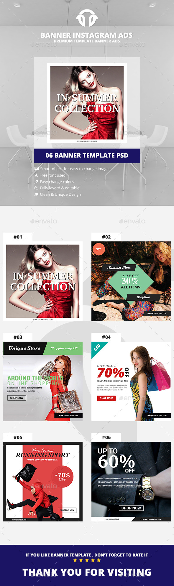 Instagram Ads - Shopping Banners V.02 - Social Media Web Elements