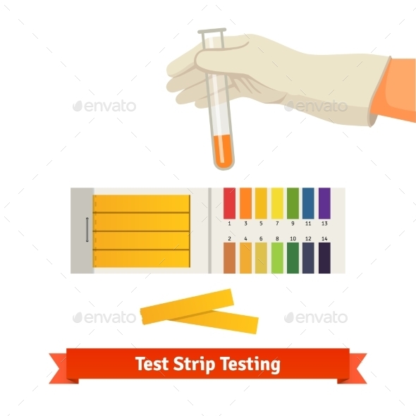 Hand Holding Test Tube with pH Indicator - Health/Medicine Conceptual