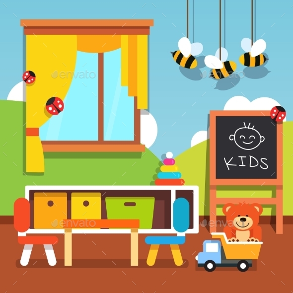 Preschool Kindergarten Classroom with Toys - Miscellaneous Conceptual
