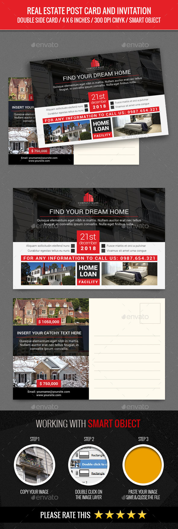 Real Estate Post Card Template - Cards & Invites Print Templates