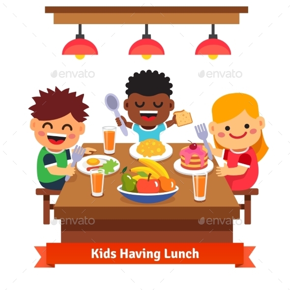 Children Having Dinner - People Characters