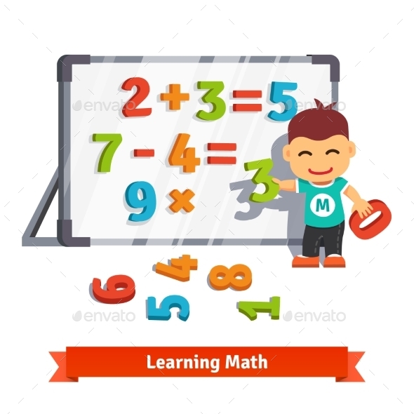 Boy Learning Math - People Characters