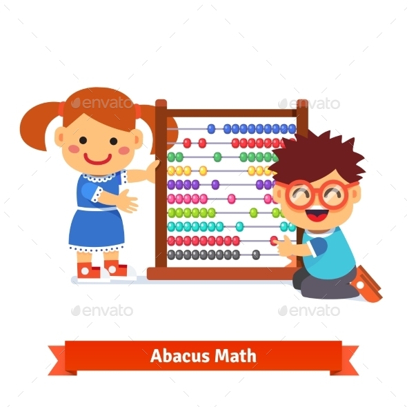 Kids are Learning Math - People Characters