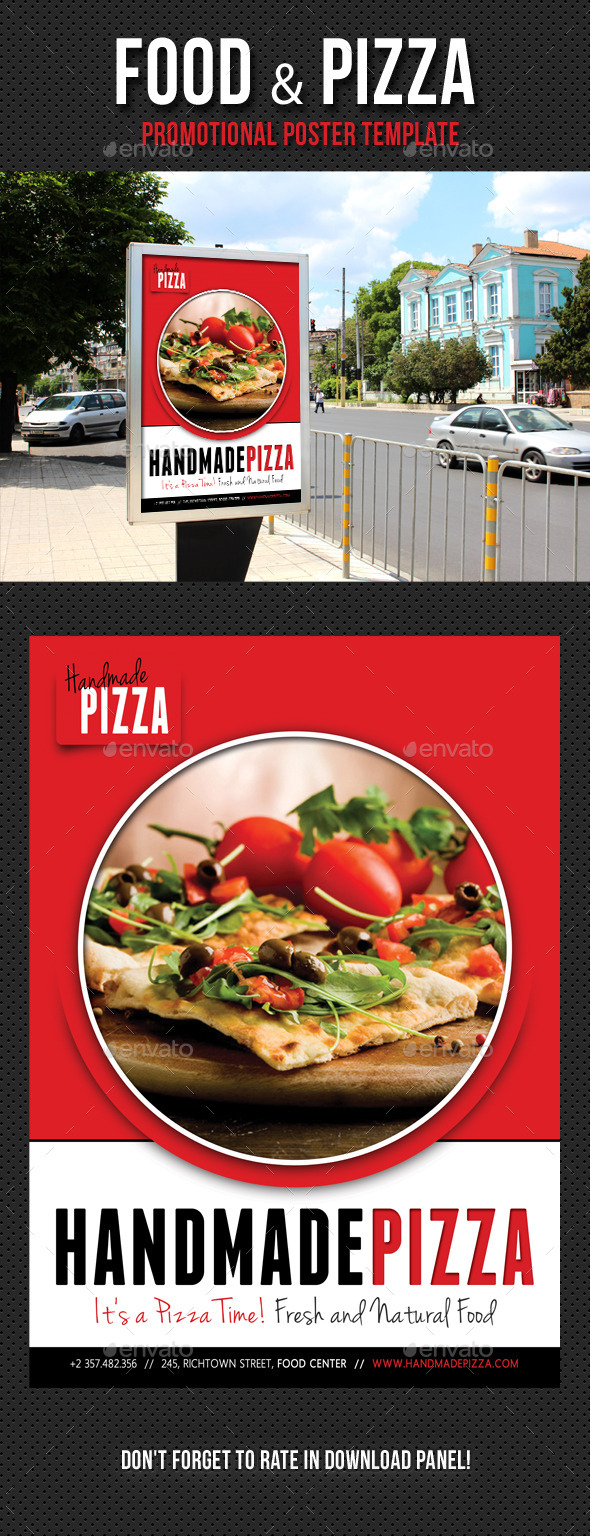 Food And Pizza Poster Template V01 - Signage Print Templates