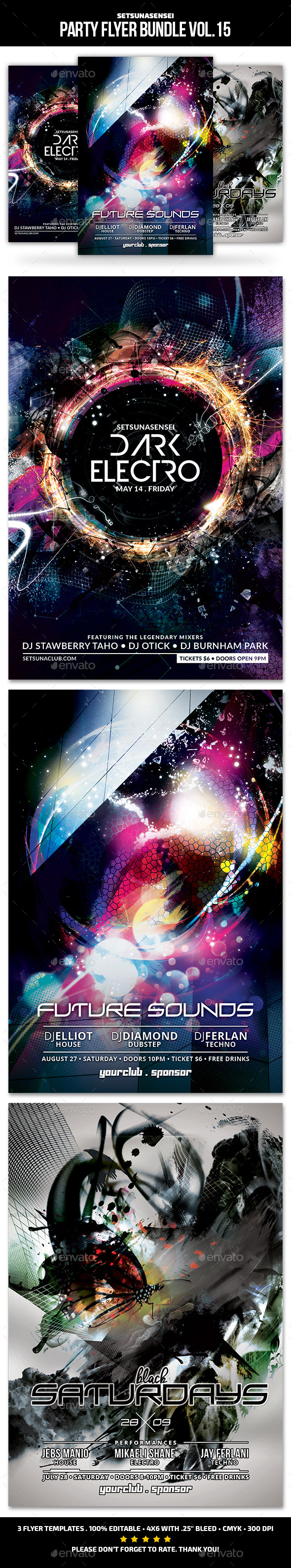 Party Flyer Bundle Vol.15 - Clubs & Parties Events