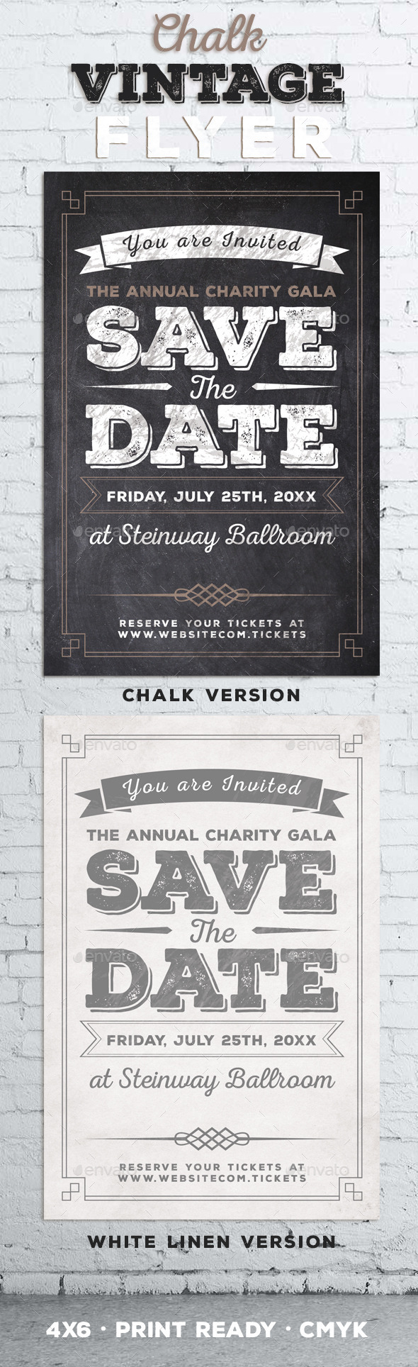 Vintage Chalk Flyer Invite - Invitations Cards & Invites
