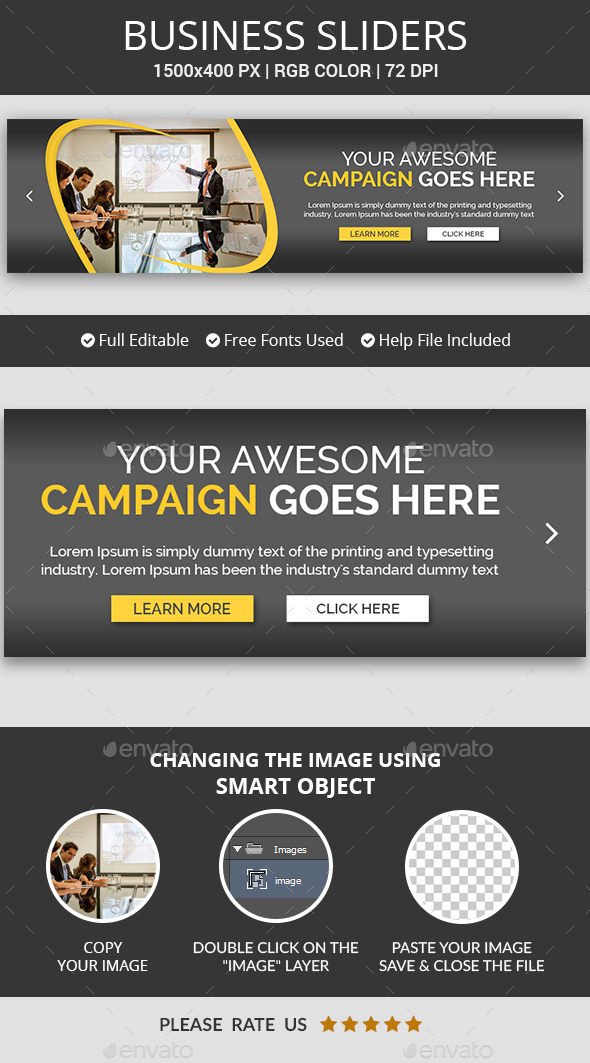 Business Campaign Sliders v16 - Sliders & Features Web Elements