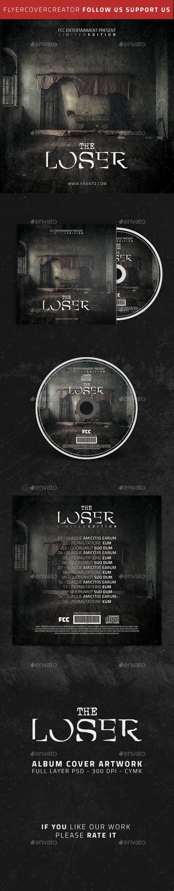 The Loser Album Cover Artwork - CD & DVD Artwork Print Templates