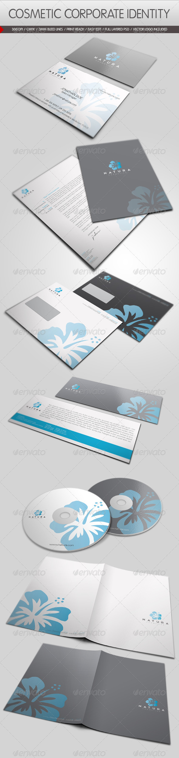 Cosmetic Corporate Identity - Stationery Print Templates