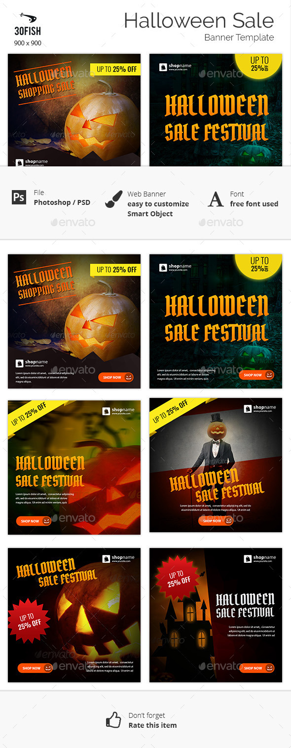 Halloween Sale Banner - Banners & Ads Web Elements